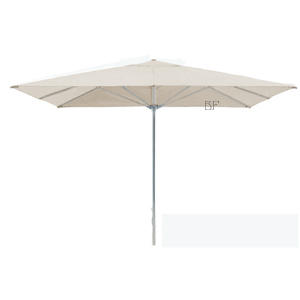 Sonnenschirm Stoff creme, Stamm Alu mit Kurbel rund 3 m, mit Marmorständer 30 kg, 40 x 40 cm 
